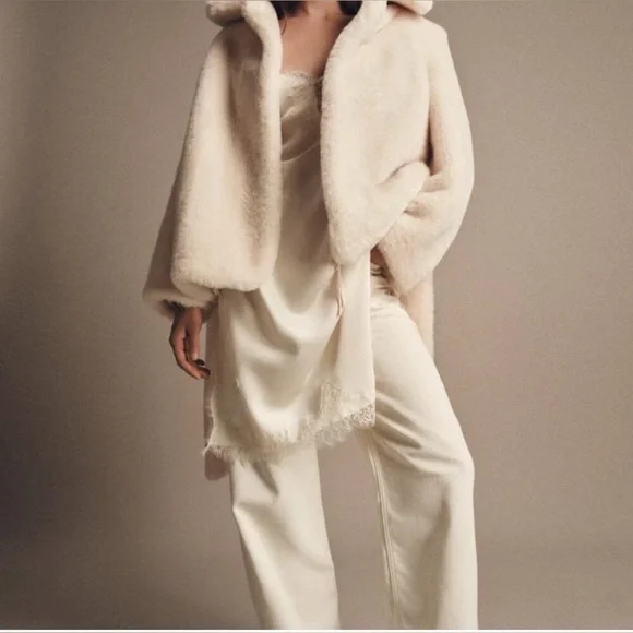 NWT Zara Women’s Lace Slip Dress Top, Beige Small 5919 - Picture 3 of 7